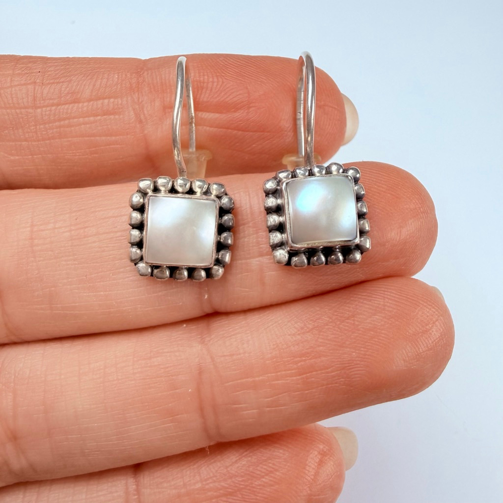 Silpada Pearl Button Square Dot Frame Sterling Si… - image 5